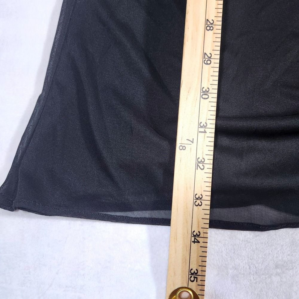 David's Bridal Cocktail Dress Womens 14 Black Polyester Ruched Halter F15612 - Picture 7 of 15